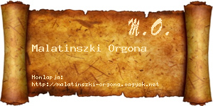 Malatinszki Orgona névjegykártya